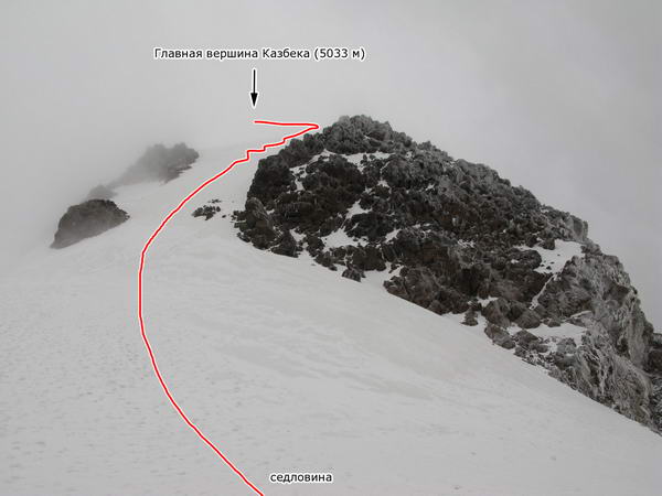 ФОТО Казбек-07. Подъем на главную вершину Казбека с седловины